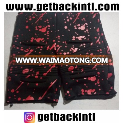 Custom Sweat Shorts with Paint Splash , Distressed / Ripped